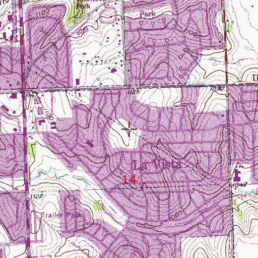 Topographic Map of La Vista City Park, NE