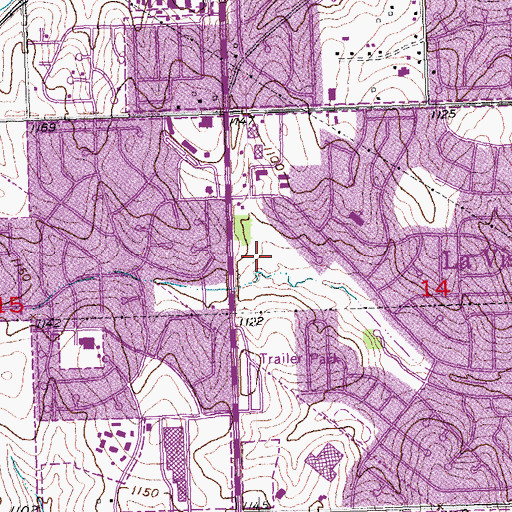 Topographic Map of La Vista Falls Golf Course, NE