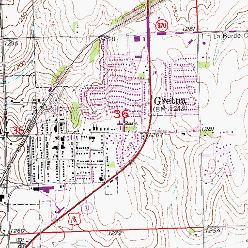 Topographic Map of Gretna City Park, NE