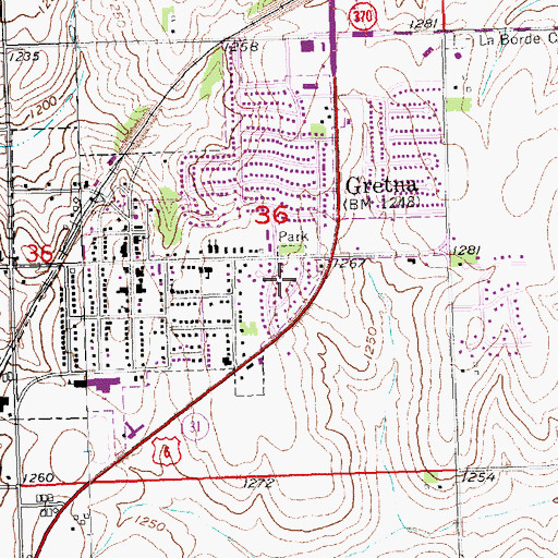 Topographic Map of Peterson Park, NE
