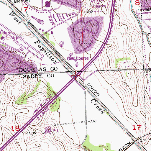 Topographic Map of Interchange 443, NE