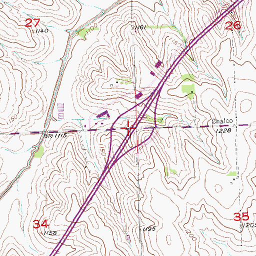 Topographic Map of Interchange 439, NE