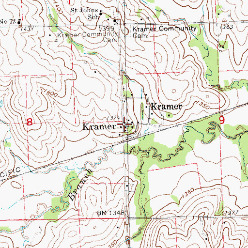Topographic Map of Kramer Post Office (historical), NE