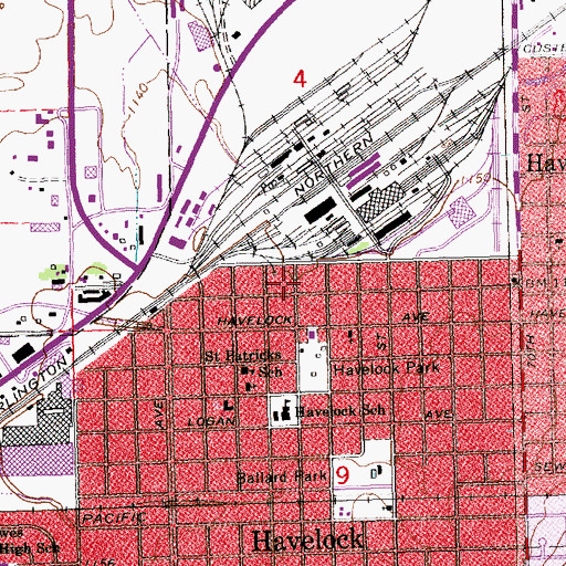 Topographic Map of Havelock Post Office, NE