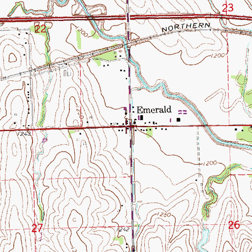 Topographic Map of Emerald Post Office (historical), NE