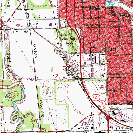 Topographic Map of Lancaster, NE