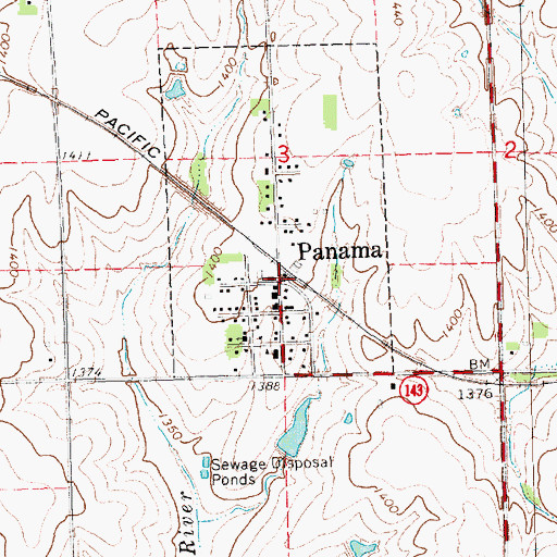 Topographic Map of Panama (historical), NE