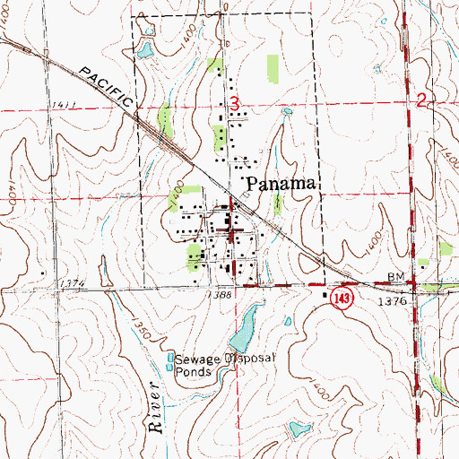 Topographic Map of Panama Post Office, NE