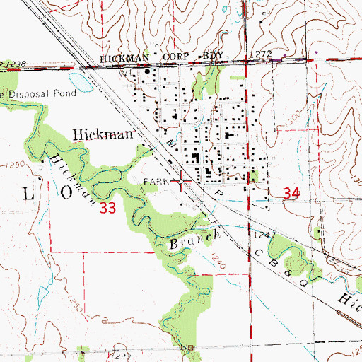 Topographic Map of Hickman, NE