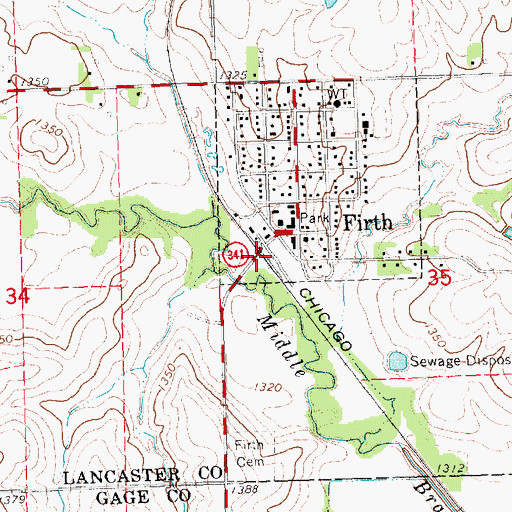 Topographic Map of Firth, NE