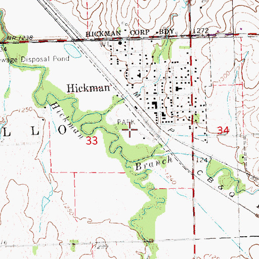 Topographic Map of Hickman City Park Campground, NE