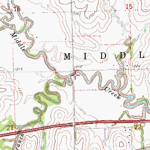 Topographic Map of Township of Middle Creek, NE