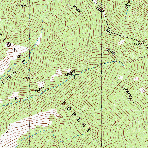 Topographic Map of Round Hill Trail, CO