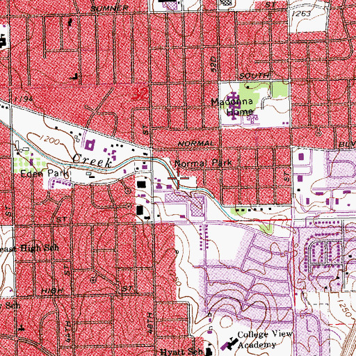 Topographic Map of Normal Post Office (historical), NE