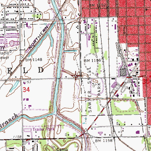 Topographic Map of Salt Creek Trail, NE