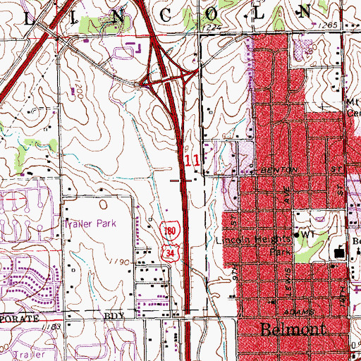 Topographic Map of Roper Park, NE