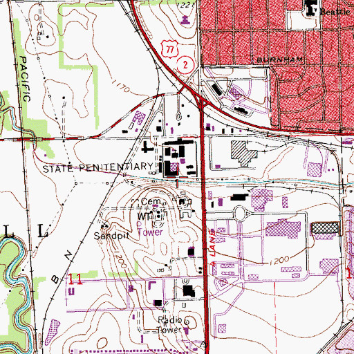 Topographic Map of Nebraska State Penitentiary, NE