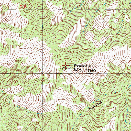 Topographic Map of Poncha Mountain, CO