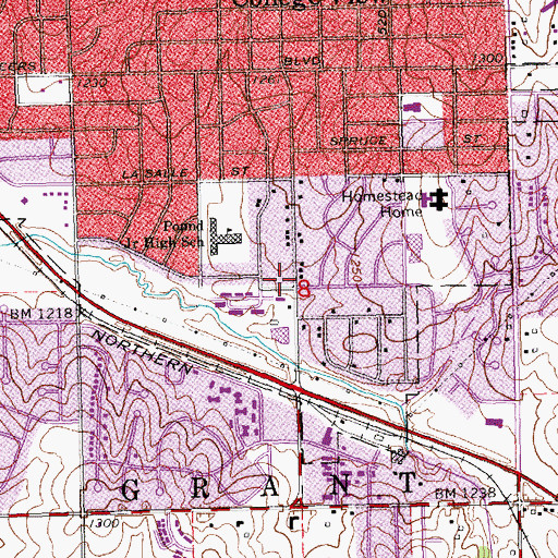 Topographic Map of Lincoln Fire and Rescue Station 6, NE