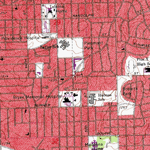 Topographic Map of Lincoln Fire and Rescue Station 7, NE