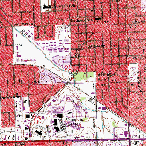 Topographic Map of Lincoln Fire and Rescue Station 9, NE