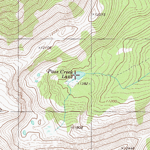 Topographic Map of Pass Creek Lake, CO