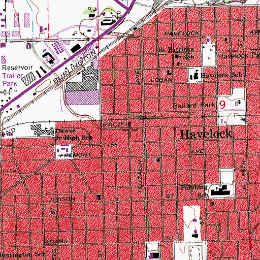 Topographic Map of Anderson Branch Library, NE