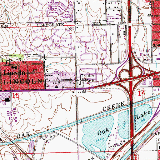 Topographic Map of Woodlawn Estates, NE