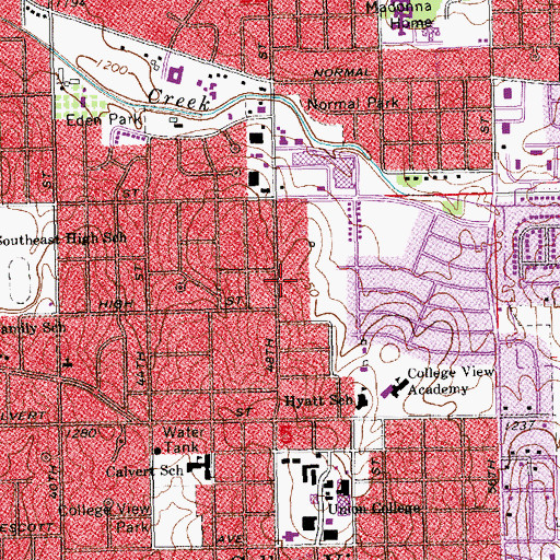 Topographic Map of Orchard Park, NE