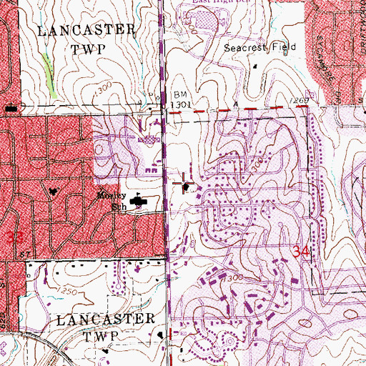 Topographic Map of Beverly Health and Rehabilitation Center, NE