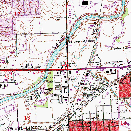 Topographic Map of Line-Care Center, NE