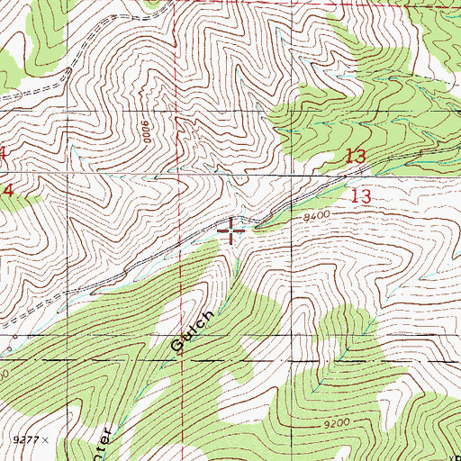 Topographic Map of Hunter Gulch, CO