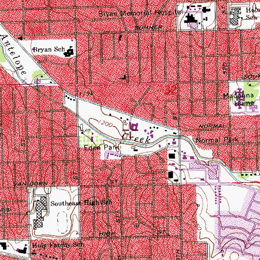 Topographic Map of Mosier-Timperley Chiropractic Clinic, NE
