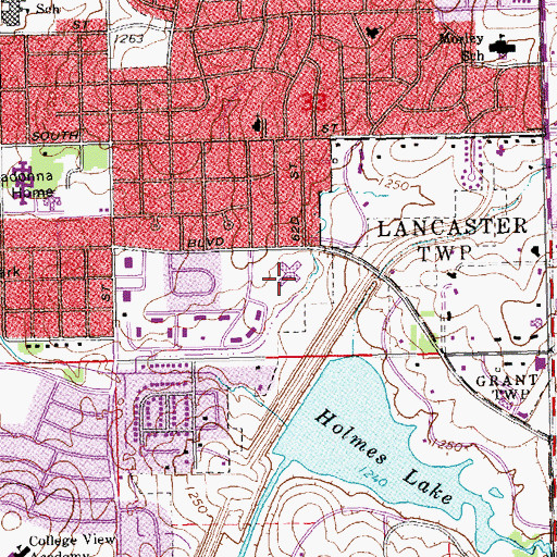 Topographic Map of Holmes Lake Manor, NE