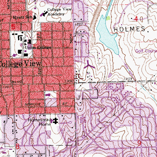 Topographic Map of Legacy Center, NE