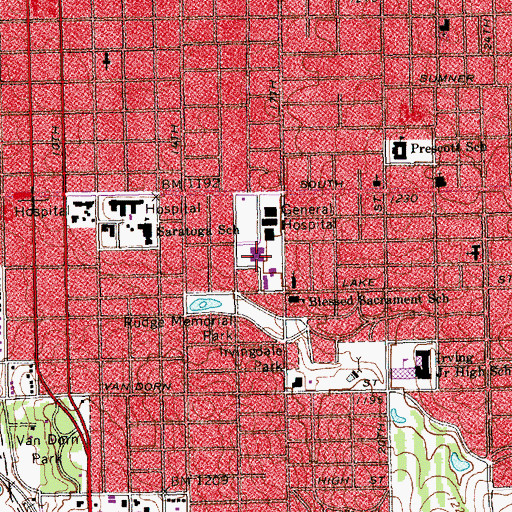 Topographic Map of Community Mental Health Center, NE
