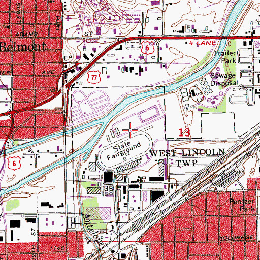 Topographic Map of State Fair Park Campgrounds, NE
