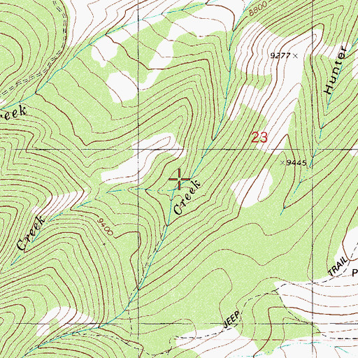 Topographic Map of Browns Creek, CO
