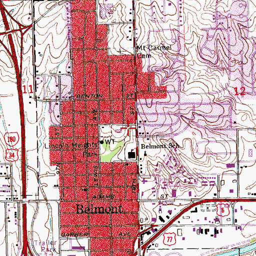 Topographic Map of Giant Glacial Boulder Historical Marker, NE