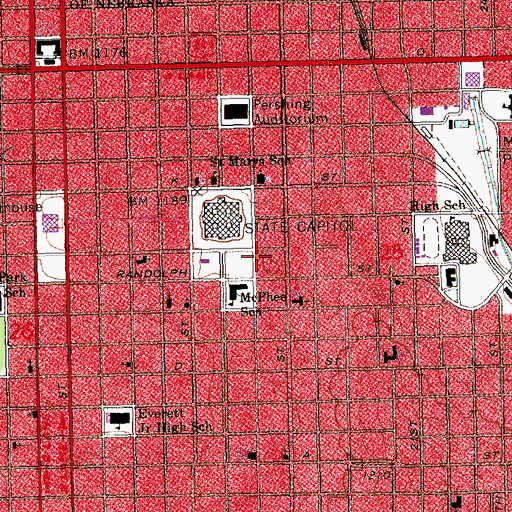 Topographic Map of Ferguson Mansion, NE