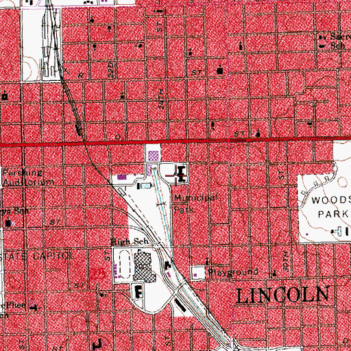 Topographic Map of Elliott Elementary School, NE