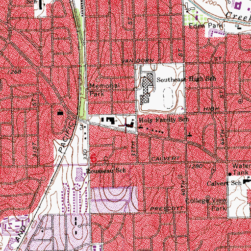 Topographic Map of Cathedral of the Risen Christ School, NE