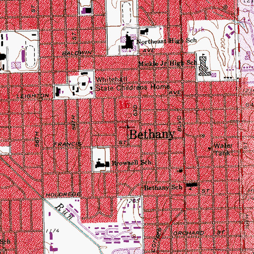 Topographic Map of Cornerstone Baptist Church, NE