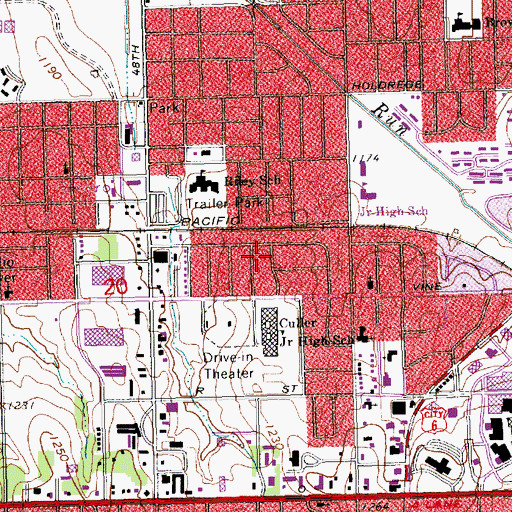 Topographic Map of Hollywood Heights Chapel, NE