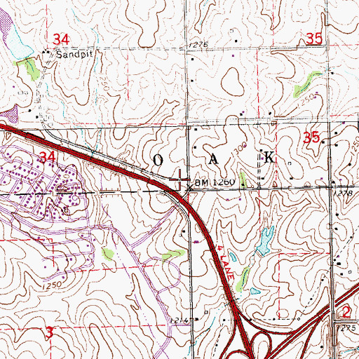 Topographic Map of Highlands Community Church, NE