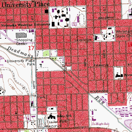 Topographic Map of Fourth Presbyterian Church, NE