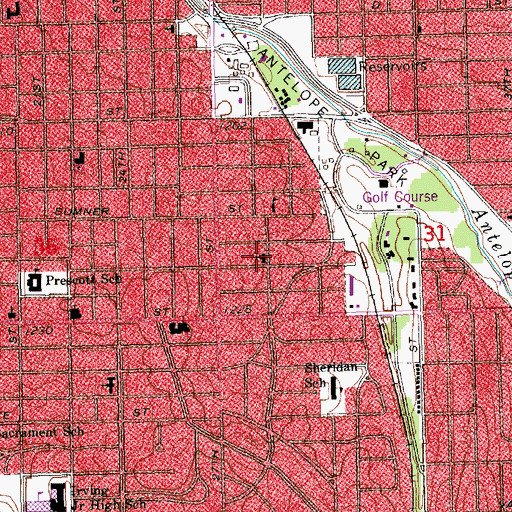 Topographic Map of Calvary Lutheran Church, NE