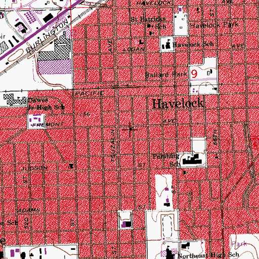 Topographic Map of United Lutheran Church, NE