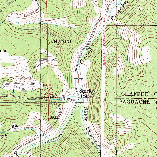 Topographic Map of Shirley (historical), CO