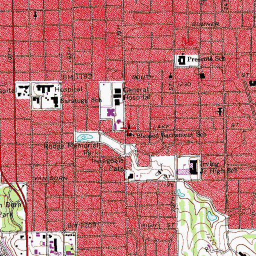 Topographic Map of Blessed Sacrament Church, NE